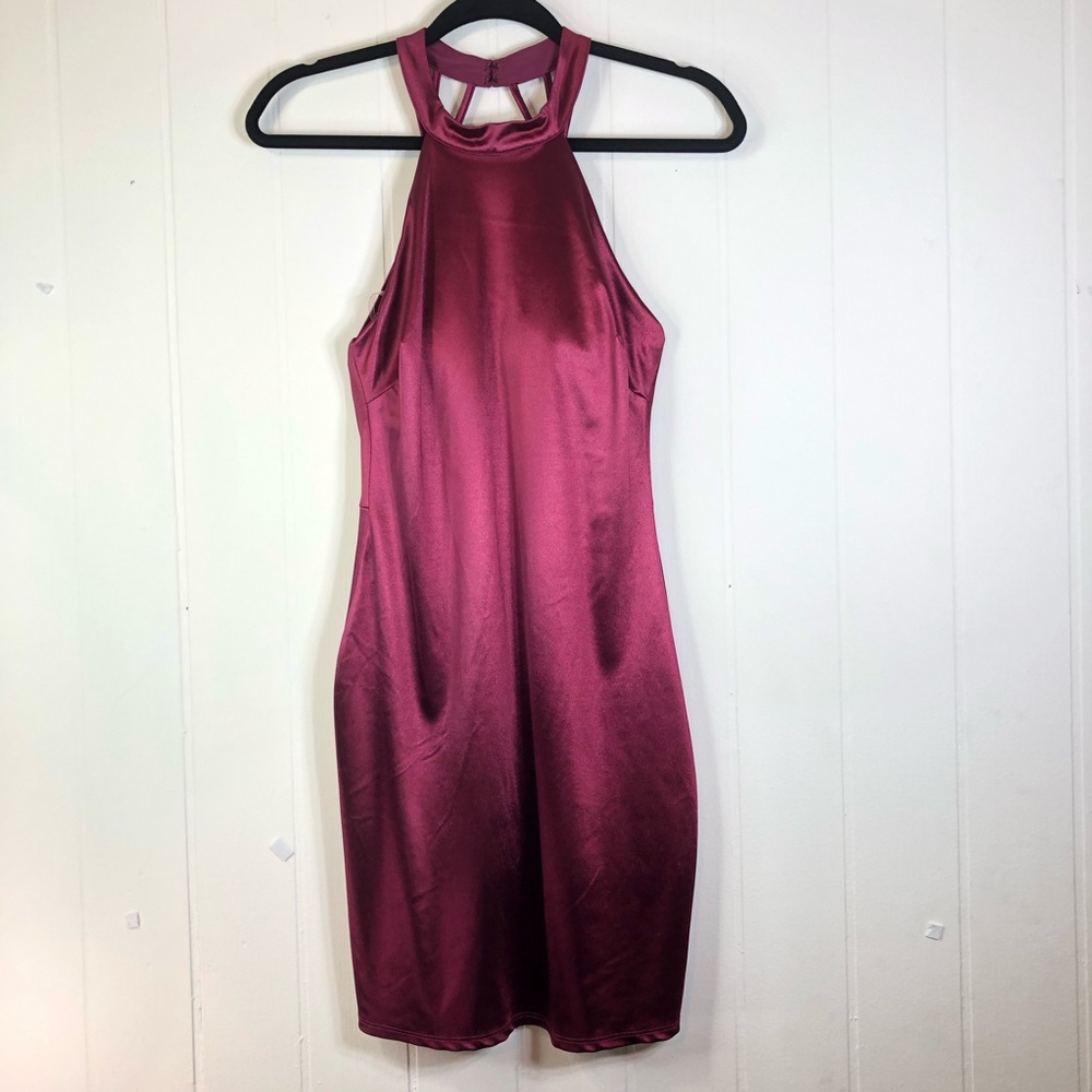 Crystal Doll Size 7 Sleeveless Caged Neck & Back Satin Finish Dress (Flawed)